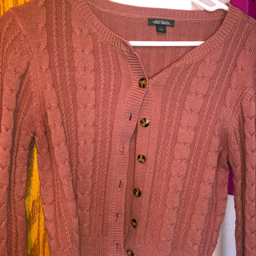 Cardigan purple sweater for the upcoming fall months